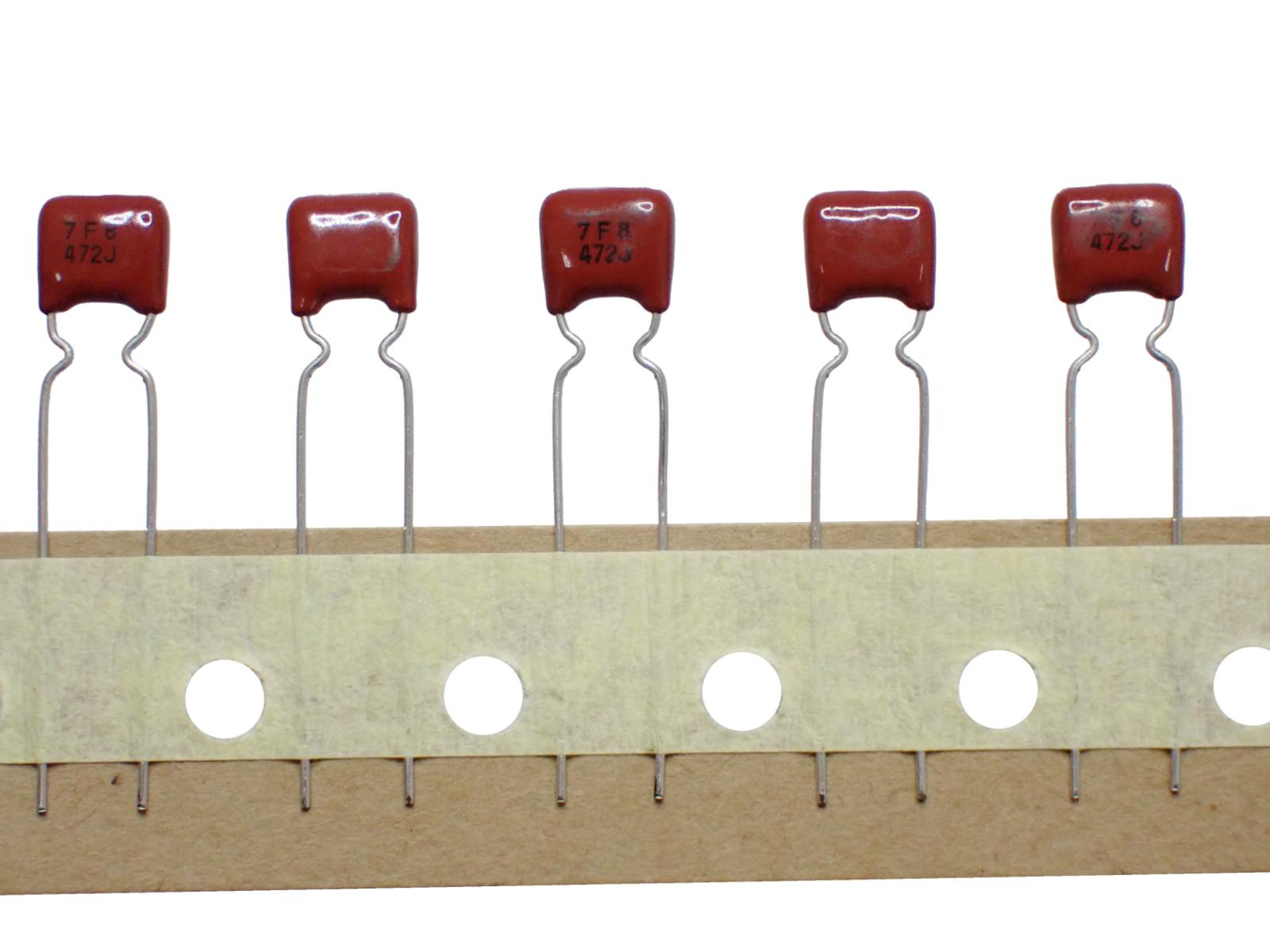 Panasonic ラジアルリード フィルムコンデンサ 50V 0.0047μF 105℃ ECQB1H472JF3 (5個セット)|部品|カテゴリ別