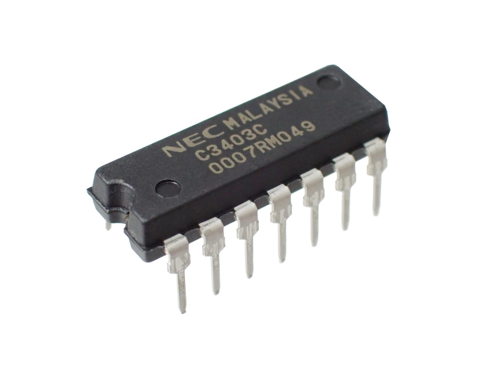 NEC HIGH PERFORMANCE QUAD OPERATIONAL AMPLIFIER オペアンプ C3403C UPC3403C|部品|カテゴリ別