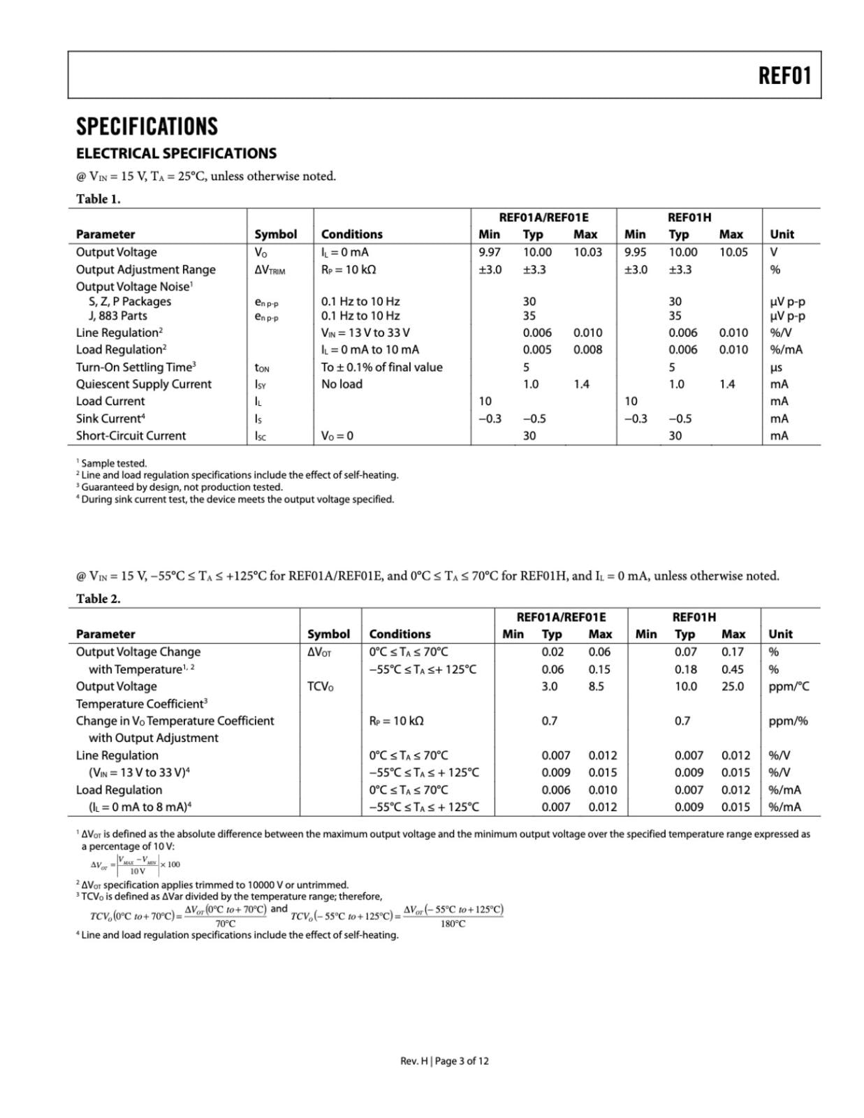 Analog Devices 電圧IC 10V Precision Voltage Reference REF01HP カテゴリ別,部品