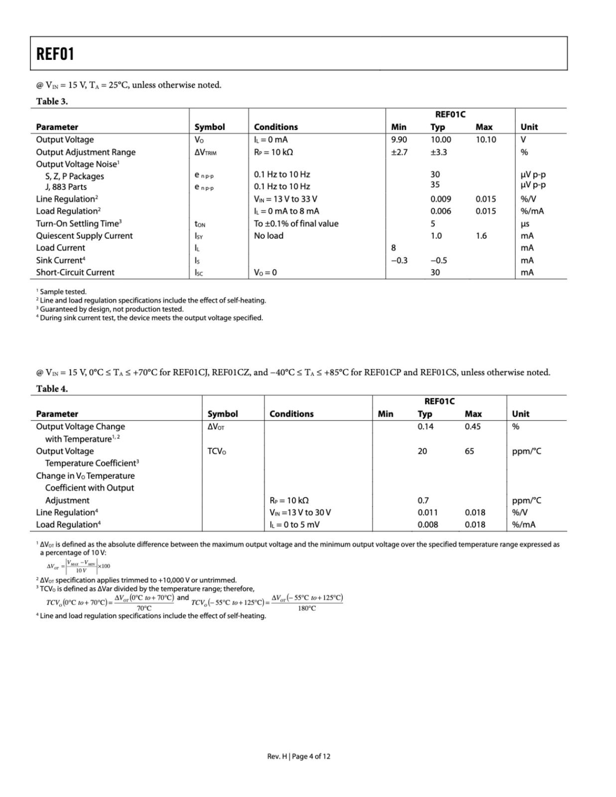 Analog Devices 電圧IC 10V Precision Voltage Reference REF01HP カテゴリ別,部品