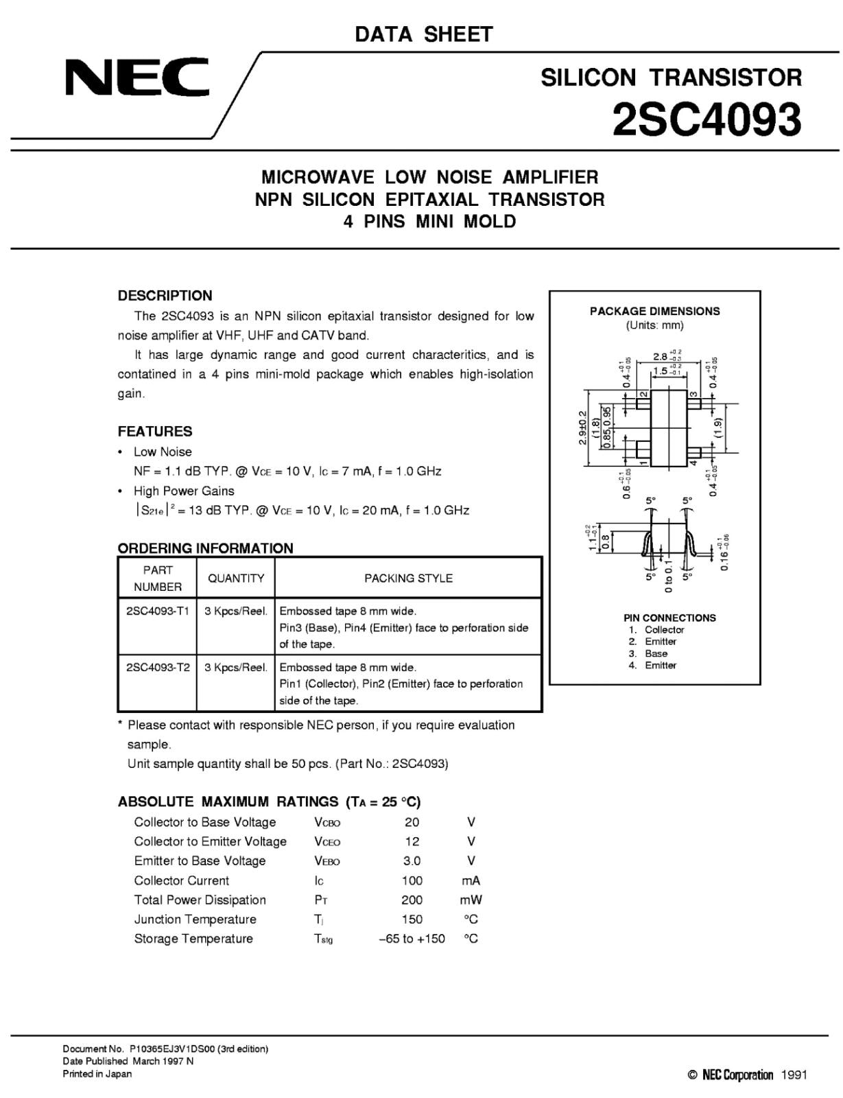 Nec トランジスタ データシート _ 2SC1400 データシート – KCDBSK