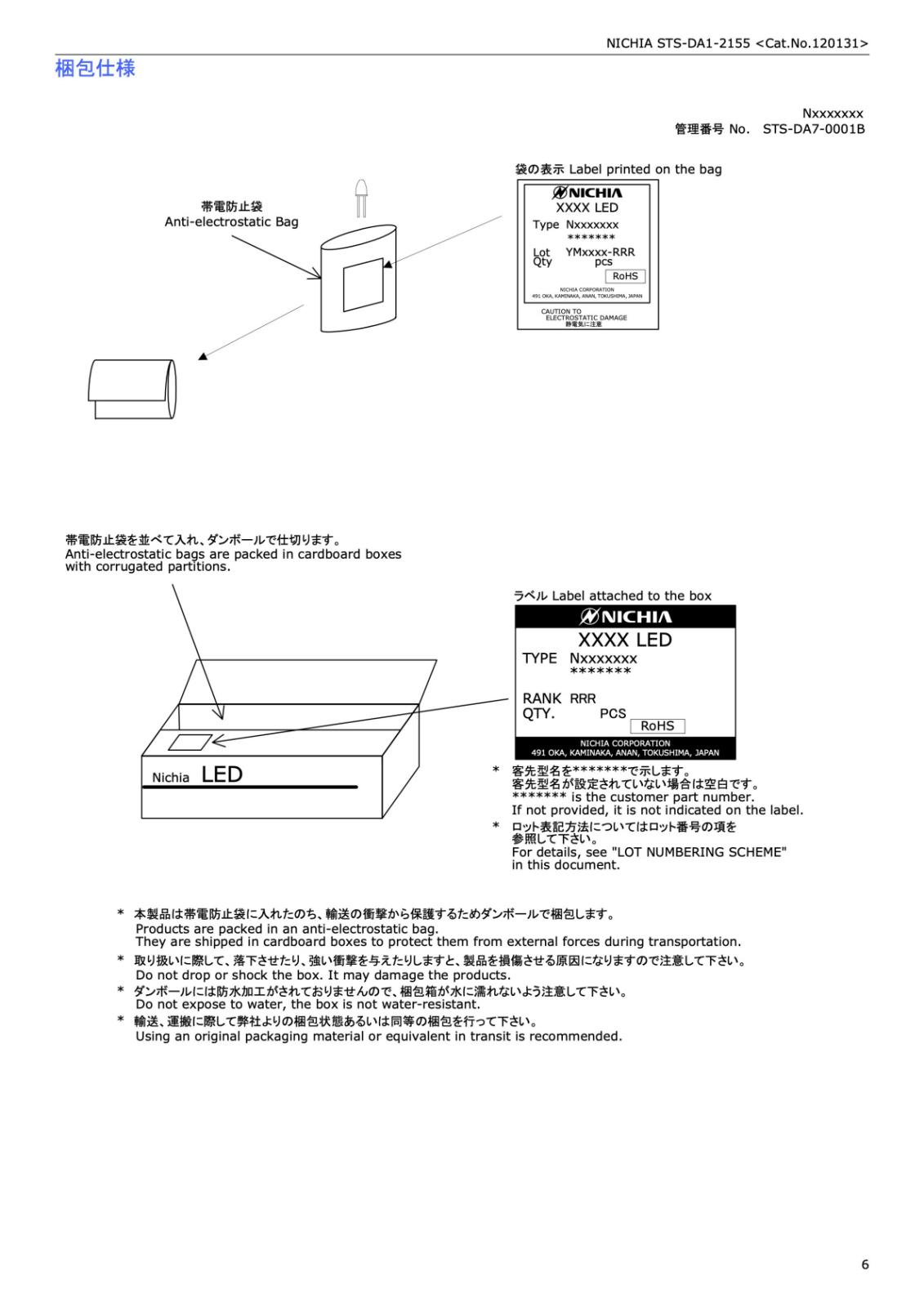NICHIA 砲弾型 青色 BLUE LED NSPB500S (5個セット)