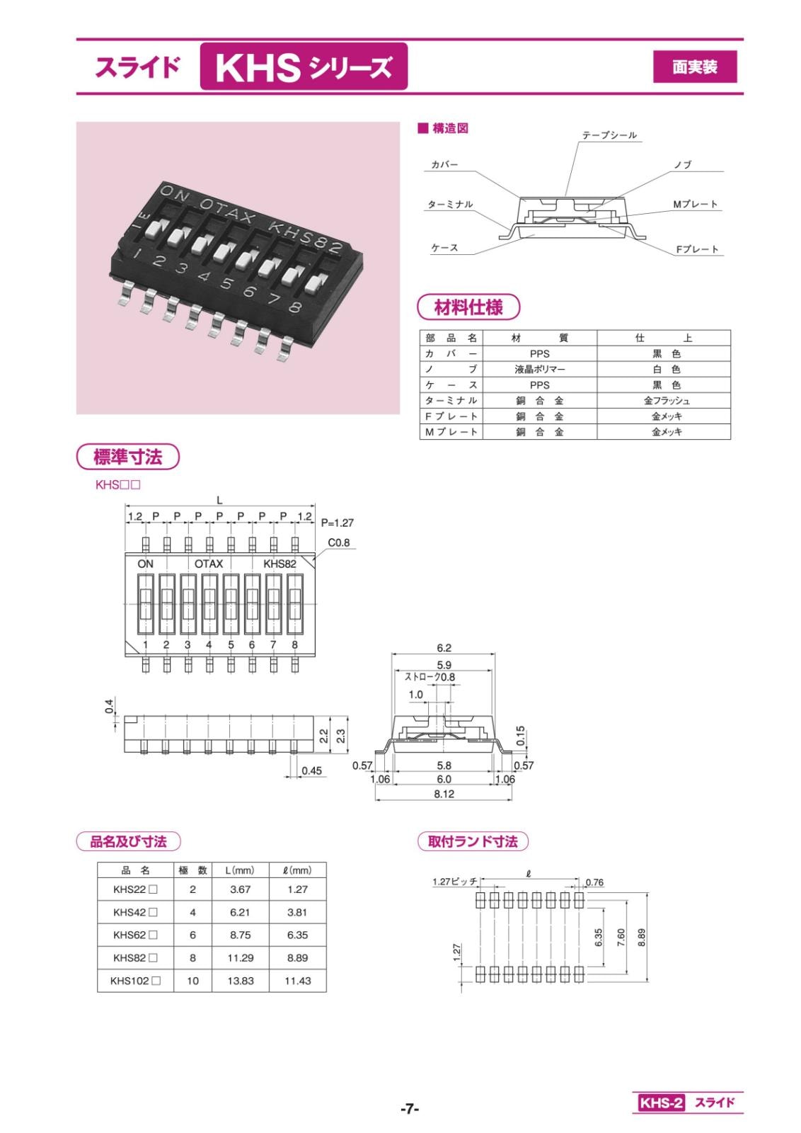専用❗8点おまとめ OTAX SMD スライドスイッチ 8極 KHS82C (2個セット) | カテゴリ