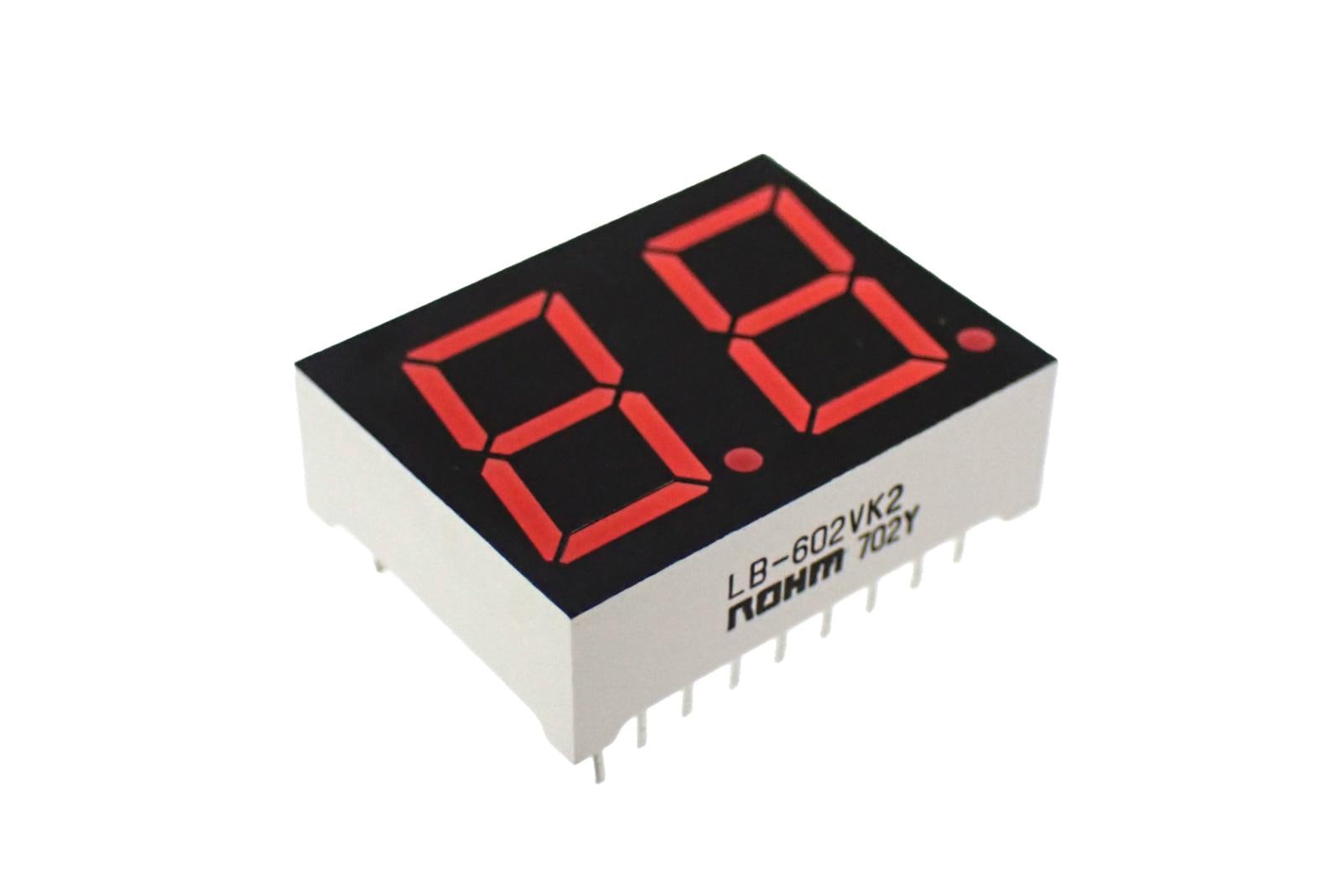 ROHM 2桁 LED数字表示器 赤 カソード LB-602VK2