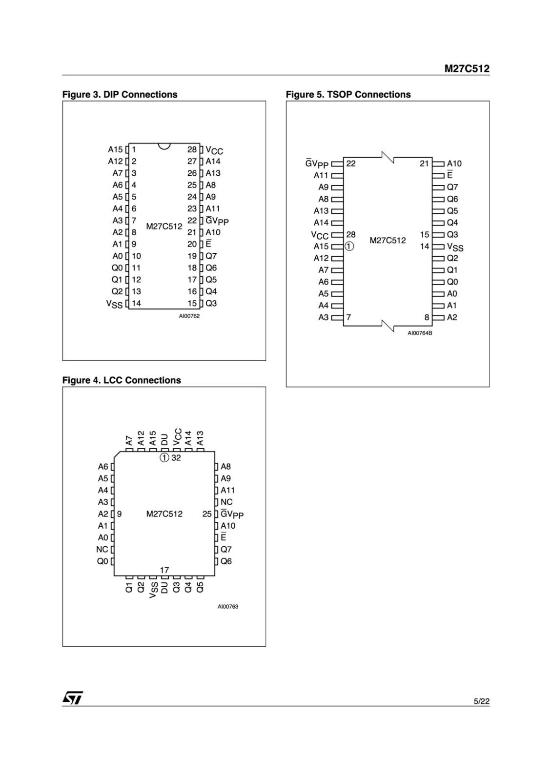 STMicroelectronics UV EPROM 512K M27C512-12F1