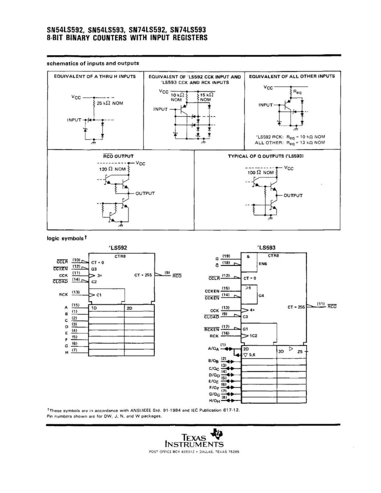 Texas Instruments ロジックIC 8-BIT BINARY COUNTERS SN74LS593N