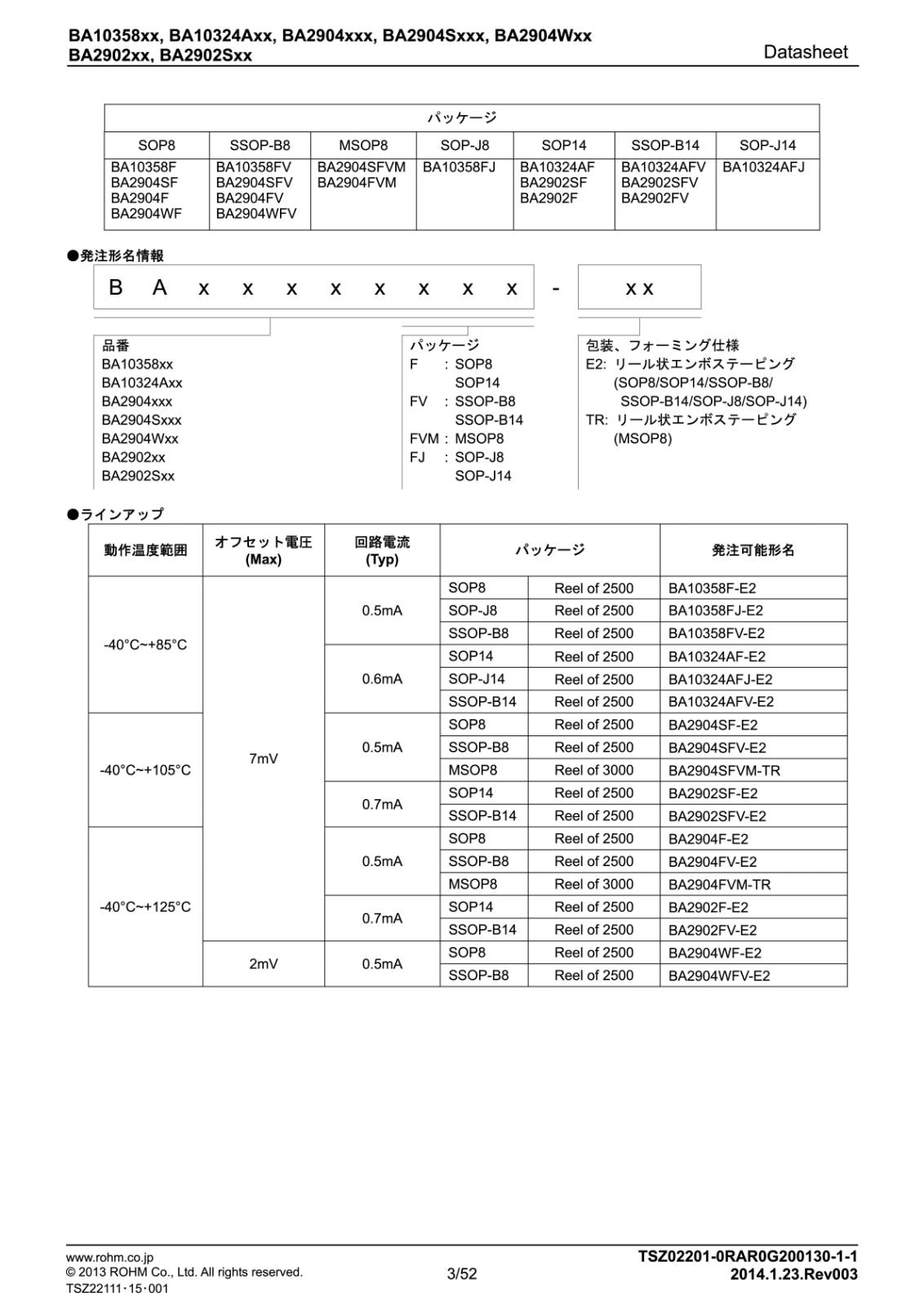 ROHM 2回路 グランドセンスオペアンプ BA10358 (5個セット)