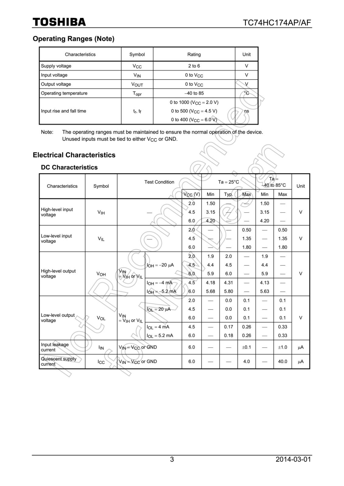 TOSHIBA ロジックIC Hex D-Type Flip Flop with Clear TC74HC174AF (EL,F) (5個セット)