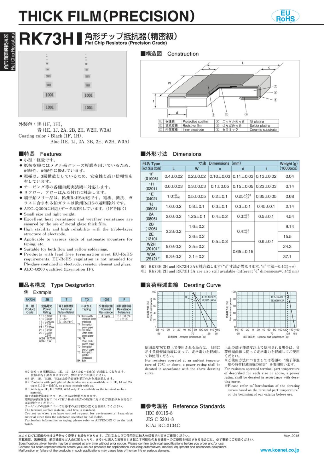 KOA SMD 面実装 精密級 チップ 抵抗器 0.1W 2.7KΩ F ± 1% RK73H1JTTD2701F (10個セット)