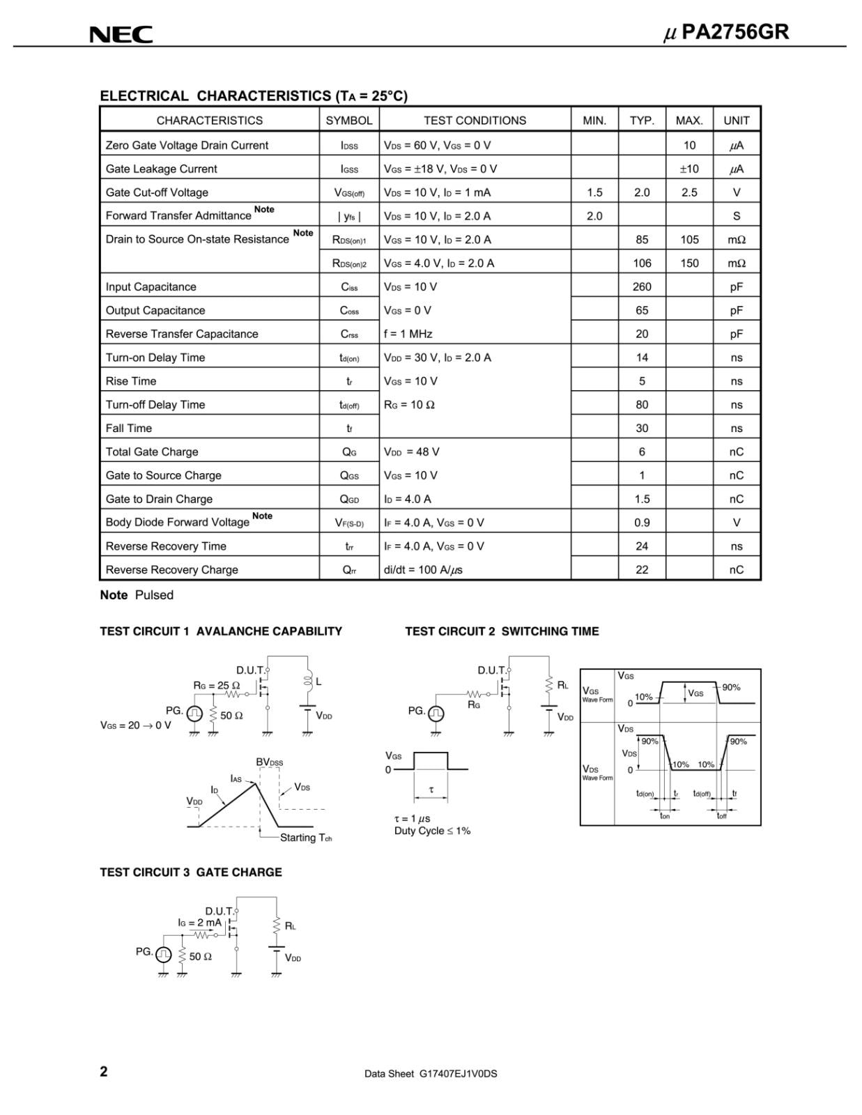 RENESAS SMD 面実装 スイッチング Nチャネル パワーMOS FET 60A 4A UPA2756GR-E2-AT (5個セット)