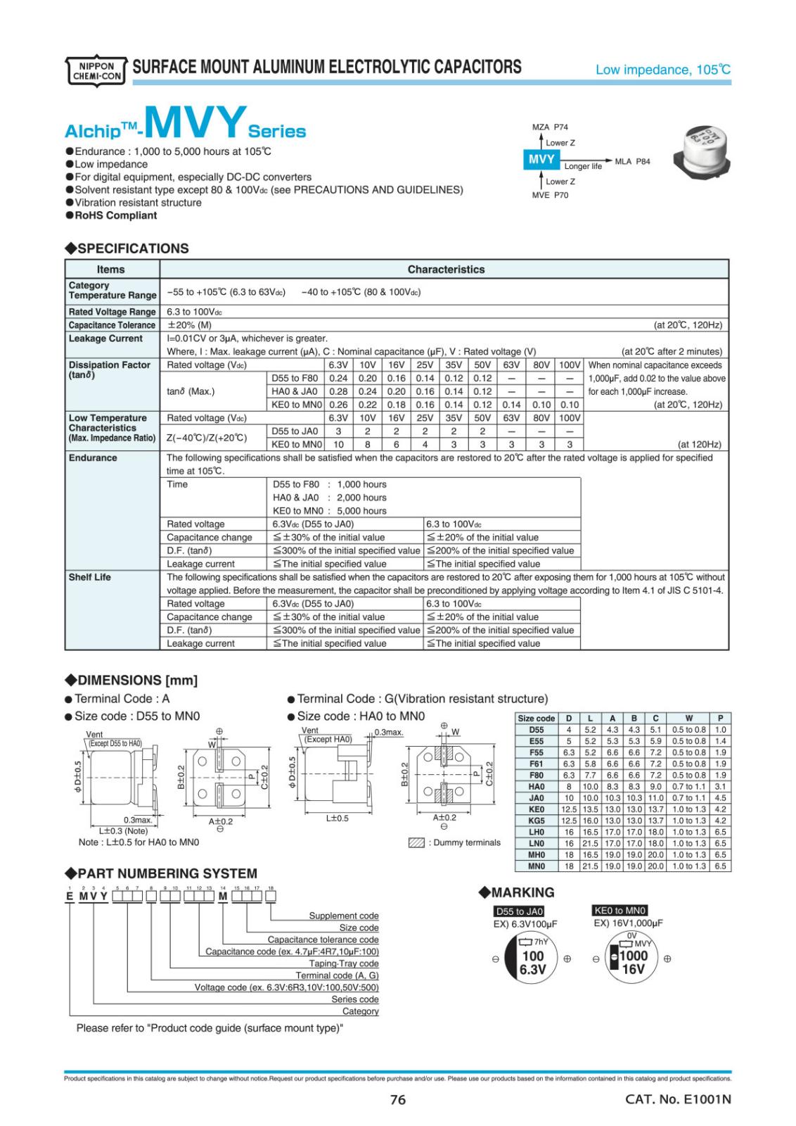 NIPPON CHEMI CON SMD 面実装 アルミニウム 電解コンデンサ 35V 2200μF 105° EMVY350GDA222MMN0S (2個セット)