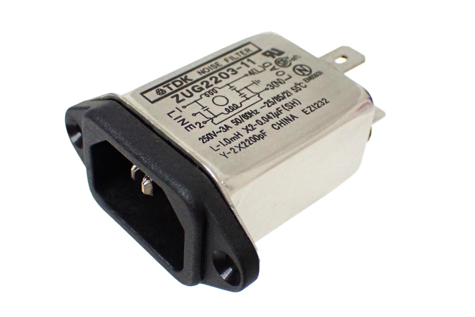 TDK AC電源 ライン用 EMCフィルタ インレット ソケットタイプ AC 250V 3A ZUG2203-11