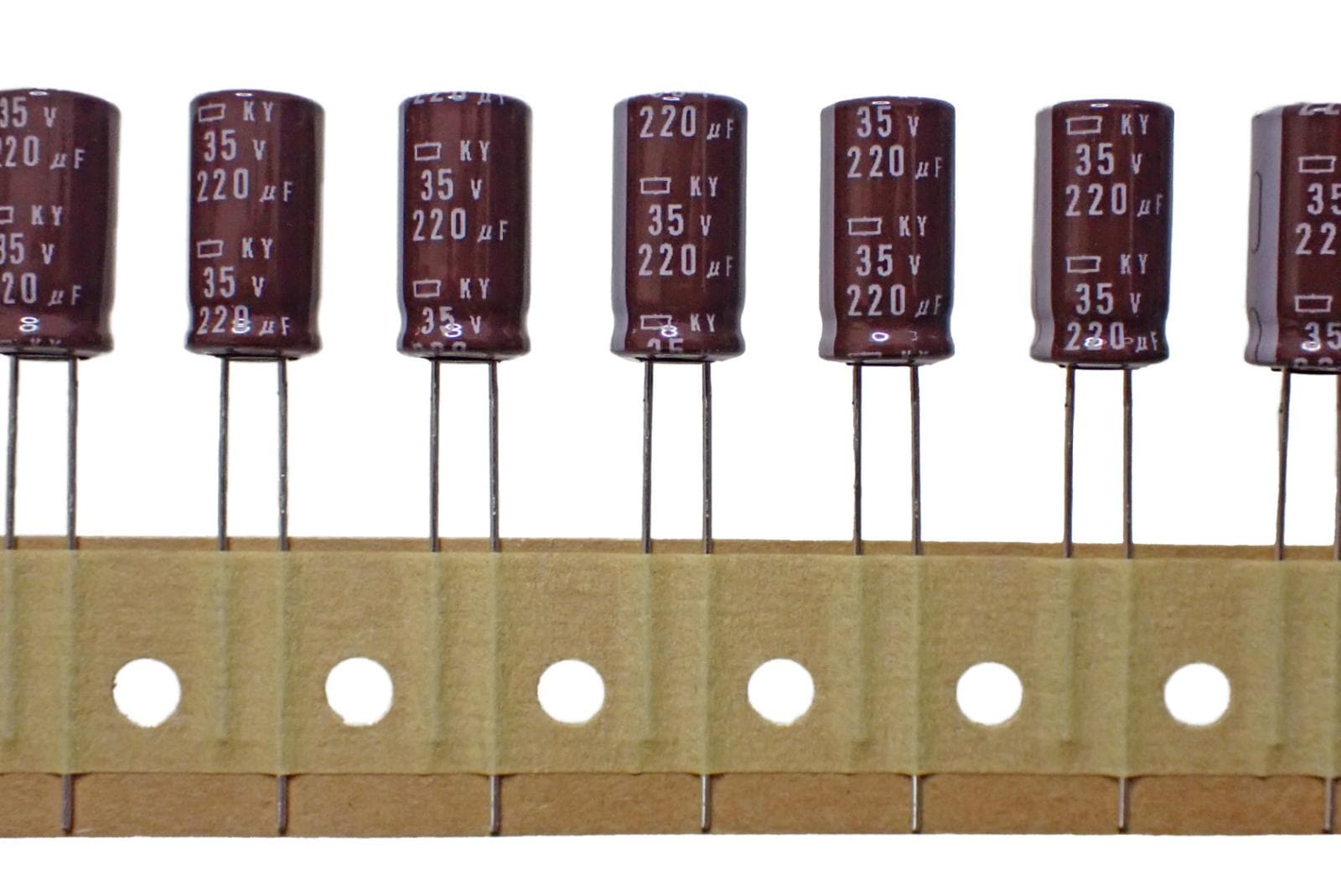 NIPPON CHEMI CON ラジアルリード 小形 電解コンデンサ 低インピーダンス 35V 220μF 105° EKY-350ETD221MH15D (5個セット)
