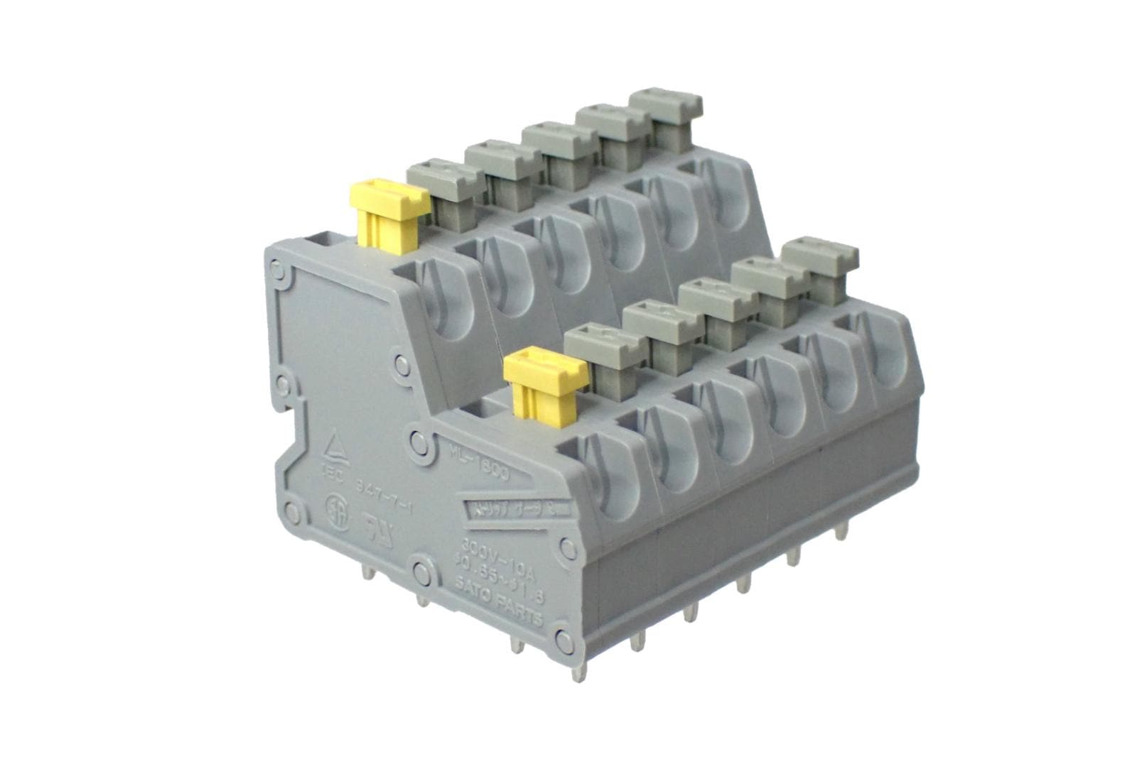 SATO PARTS プリント基板用 スクリューレス端子台 5mmピッチ 10A 300V 12極 ライトアングル ML-1800-S1-12P