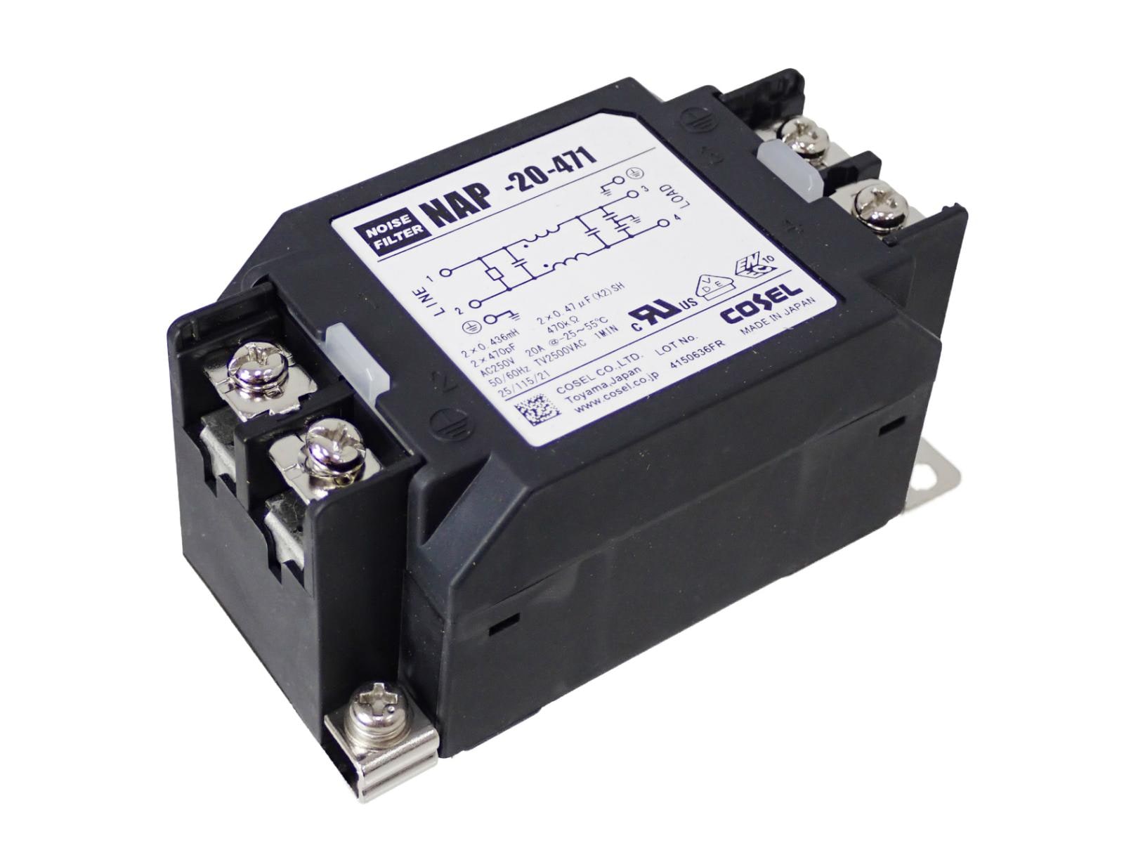 COSEL 電源ライン用 EMCフィルタ ノイズフィルタ 250A 20A NAP-20-471