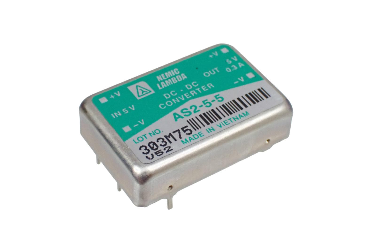NEMIC LAMBDA 単出力 DC / DC コンバータ 1.5W 5V 5VDC AS2-5-5