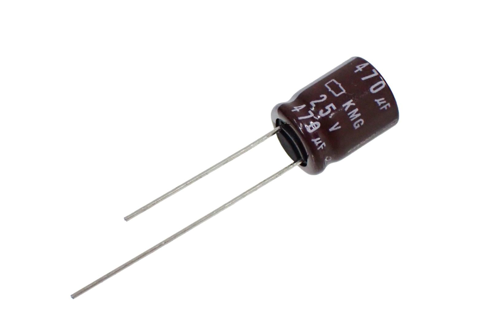 NIPPON CHEMI CON ラジアルリード アルミ 電解コンデンサ 25V 470uF 105° EKMG250ELL471MJC5S (5個セット)