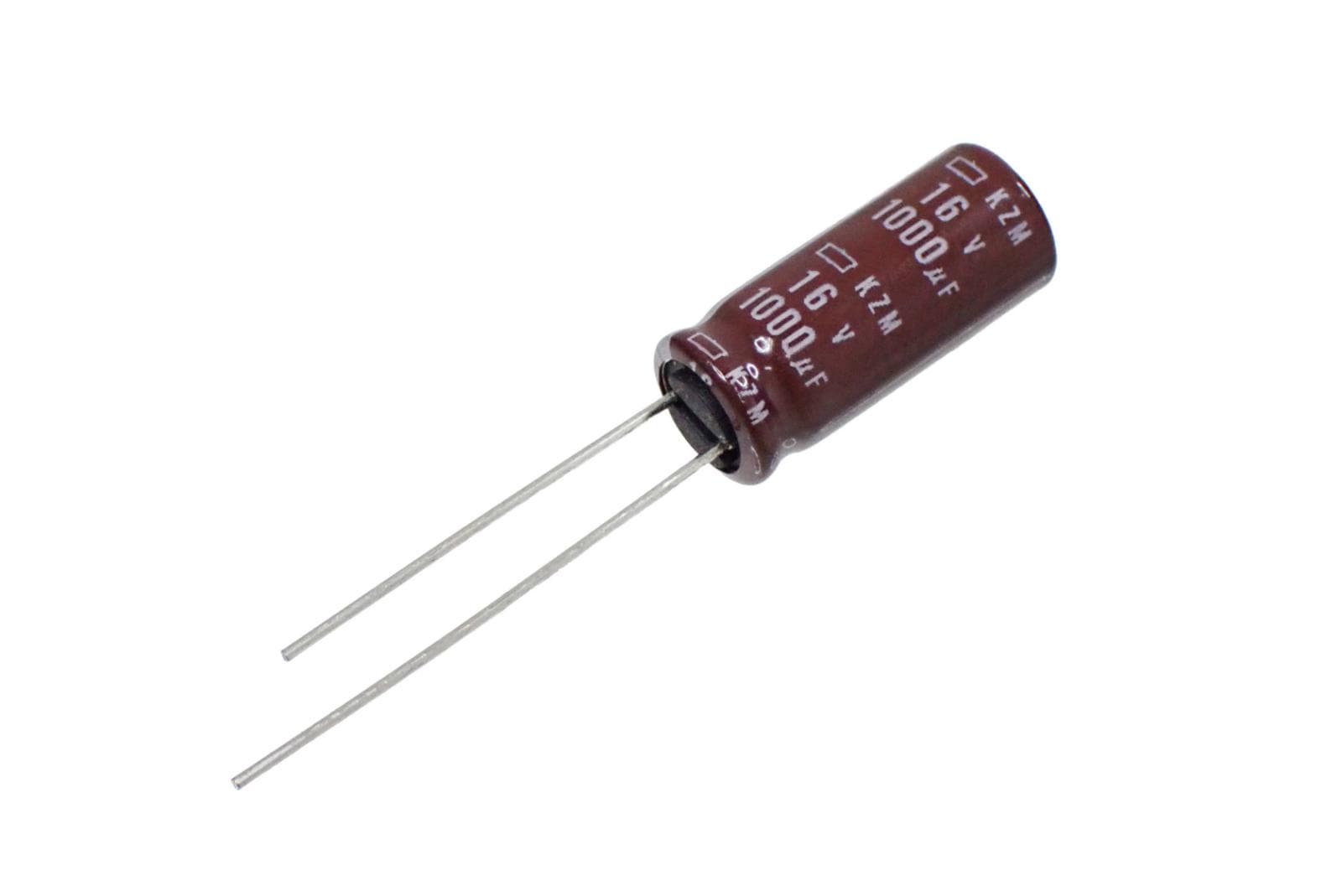 NIPPON CHEMI CON ラジアルリード アルミ 電解コンデンサ 16V 1000uF 105° EKZM160ELL102MH20D (5個セット)