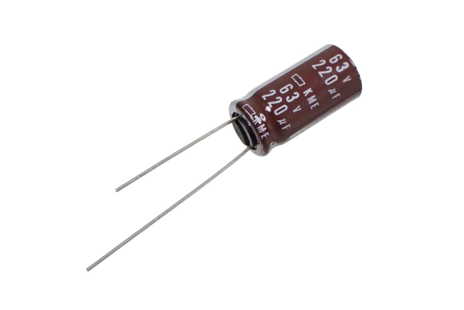NIPPON CHEMI CON ラジアルリード アルミ 電解コンデンサ 63V 220uF 105° EKME630ELL221MJ20N (2個セット)