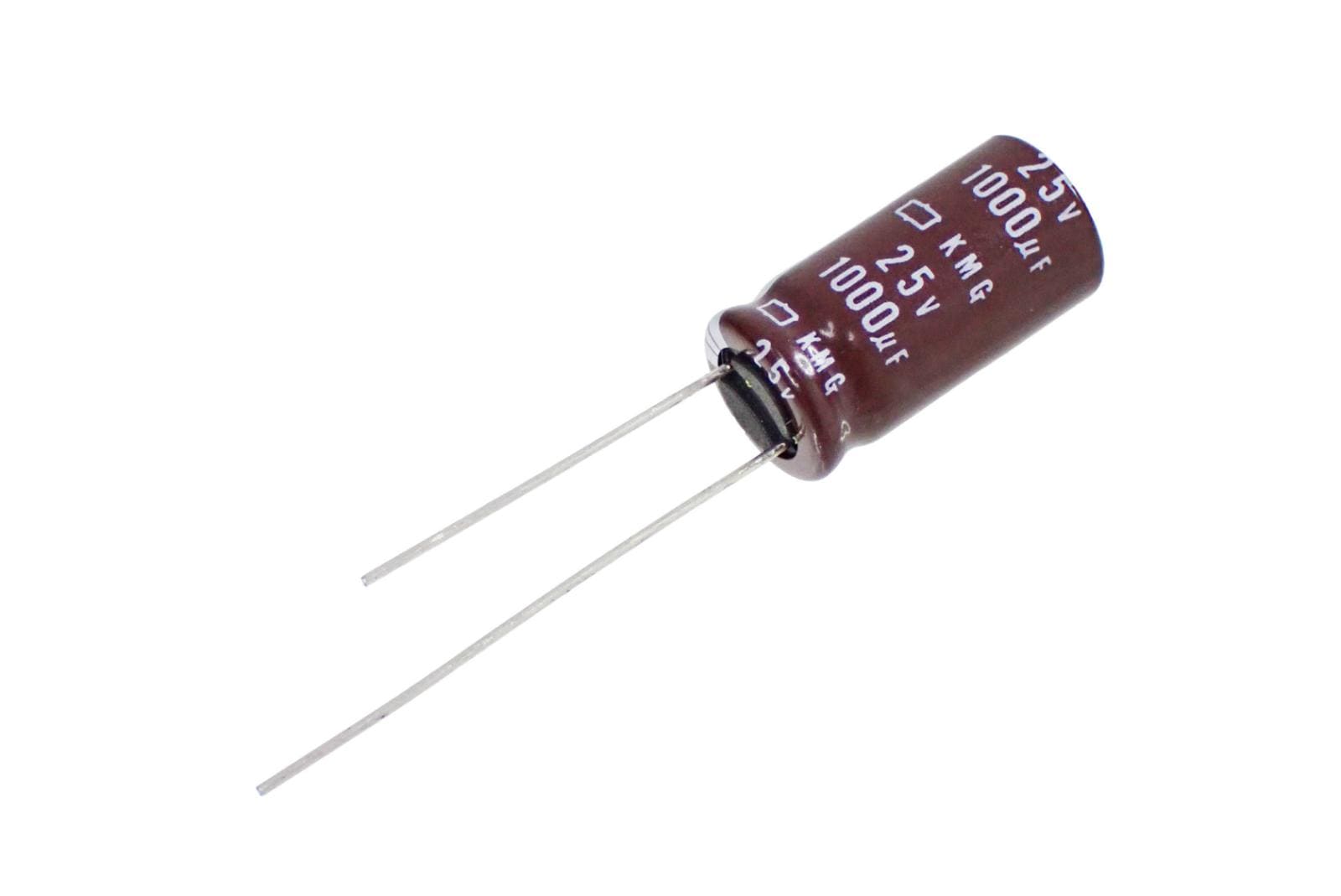 NIPPON CHEMI CON ラジアルリード アルミ 電解コンデンサ 25V 1000uF 105° EKMG250ELL102MJ20S (2個セット)