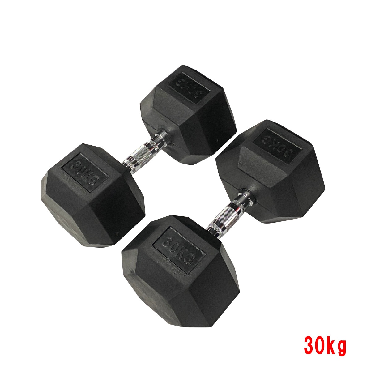 ダンベル 30kg 1個　ゴム製 メタルハンドル ダンベル 30kg 1個 ゴム製 メタルハンドル