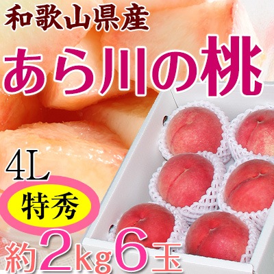 2025年 ご予約受付中<br>和歌山県産あら川の桃 6玉入(約2kg)<br