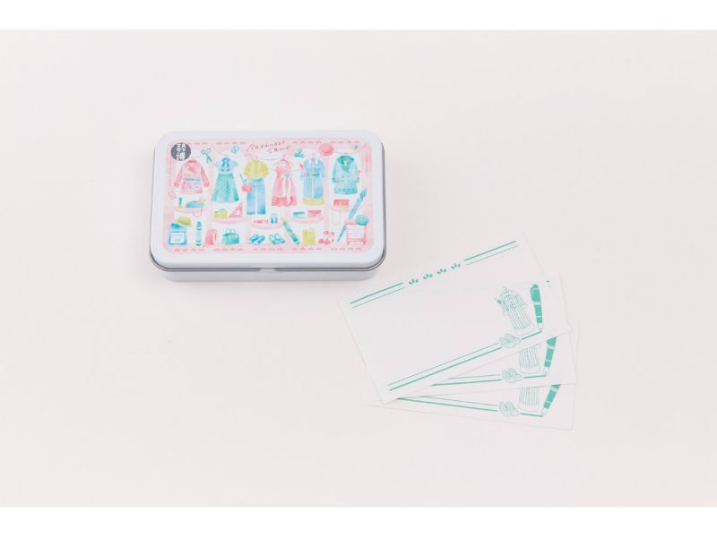 文具女子博オリジナルメモ缶 文具コーデ柄