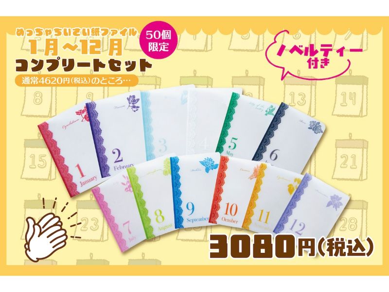 めっちゃちいさい紙ファイル 1月～12月コンプリートセット