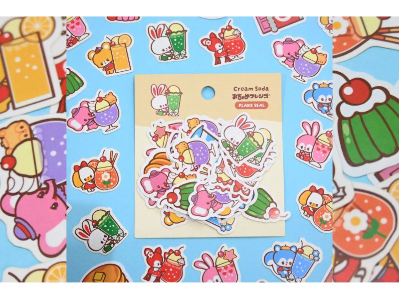 Rainbowholic x Ochame Friends クリームソーダフレークシール