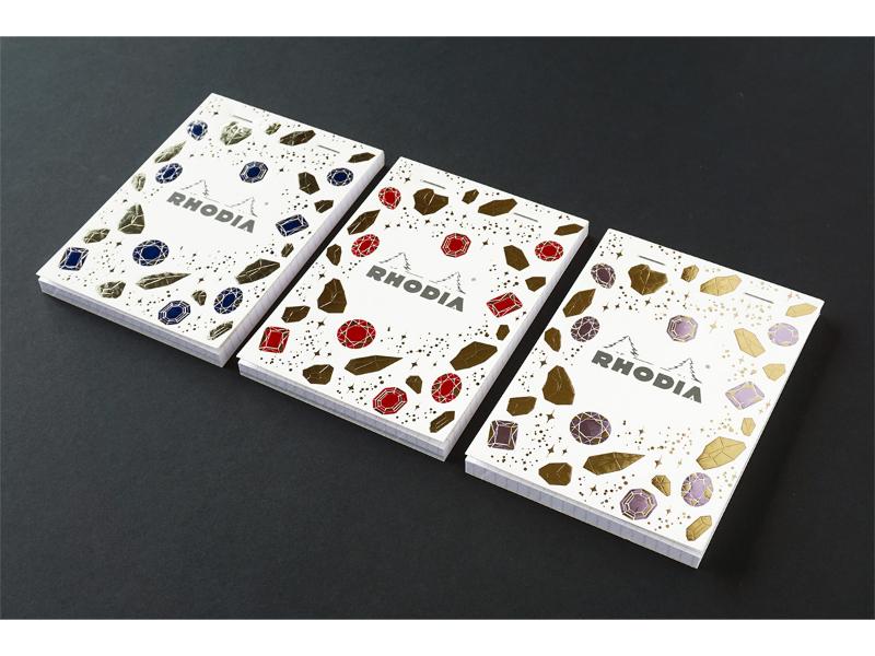 ロディア　超絶技巧　メモ帳　3冊セット　文具女子博　2021  RHODIA Amazon.co.jp: 文具女子博 ロディア3冊セット 超絶技巧 箔 鉱石