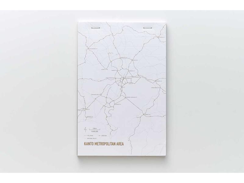 街まち Metropolitan series メモパッド白/関東大都市圏（道路網）