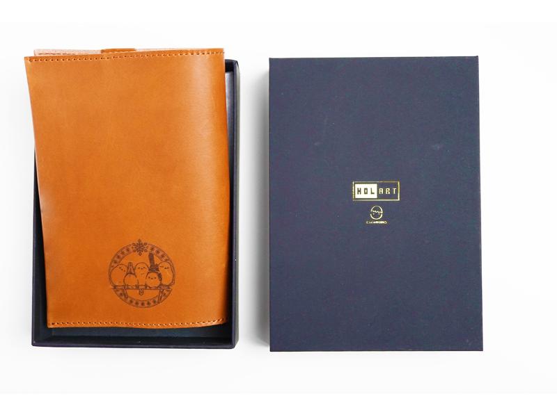 HOLART　本革ブックカバー（文庫版）「シマエナガ団子」