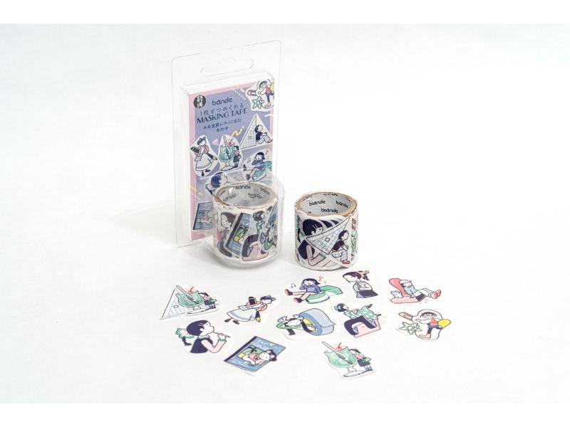 オリジナルマスキングロールステッカー~ネオ文具シティに住む女の子~