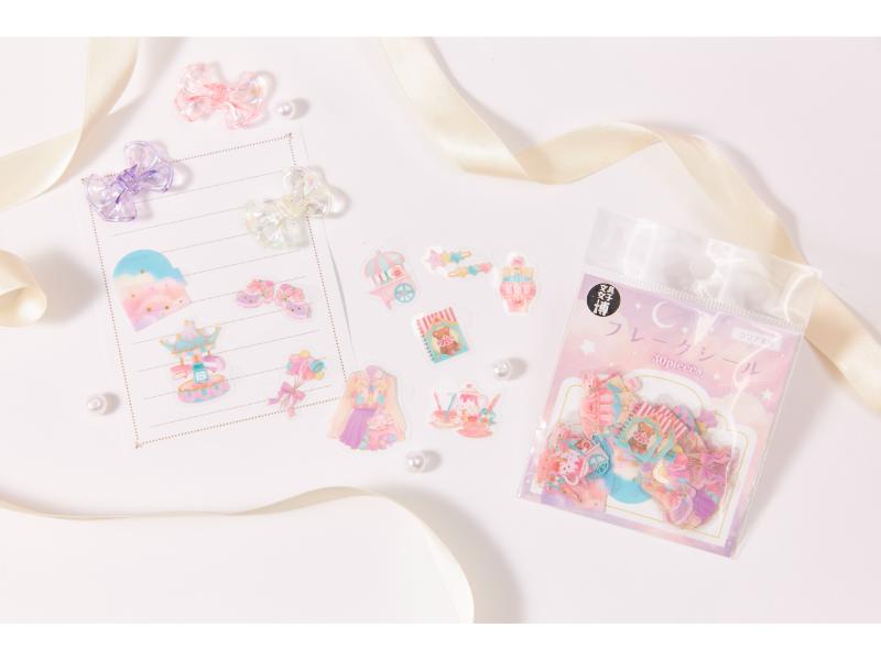 オリジナル箔クリアフレークシール