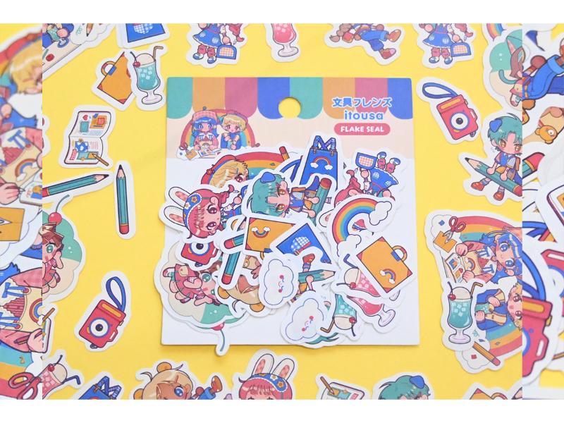 rainbowholic x itousa 文具フレンズフレークシール