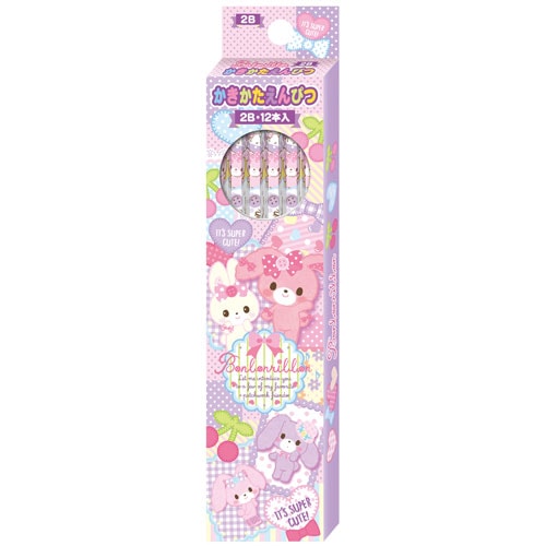 ☆2016年新入学アイテム☆ 【名入れ無料】　キャラクターの書き心地 ぼんぼんりぼん 鉛筆2Bダース