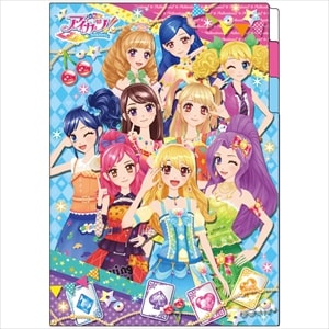 ※ネコポス便不可　【キャラクターステーショナリー】　アイカツ・カラフルシリーズ　3ポケットクリアファイル