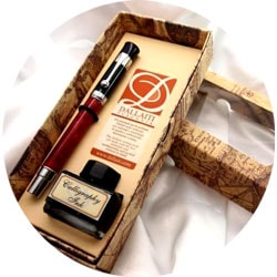 大理石のような深みのある上品なレッド　ダライッティ　万年筆