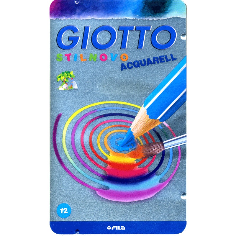 【名入れ無料】描いたところが水彩画のようにぼかせる FILA GIOTTO STILNOVO ACQUARELL 色鉛筆12色