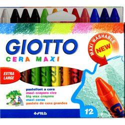 太い軸で描ける GIOTTO ジオットセラマクシクレヨン12色
