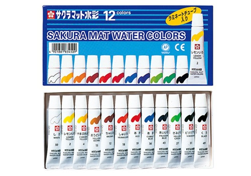 ラミネートチューブ絵の具は、日本、アメリカ、ヨーロッパの基準を満たしており、安心してお使いいただけます。 サクラクレパス マット水彩12色ラミネートチューブ入り