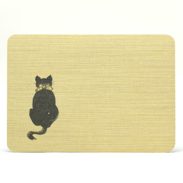 【ネコポス便可】新感覚。ふすま地を使ったマウスパッド〈基本柄〉0906 哀愁の黒猫