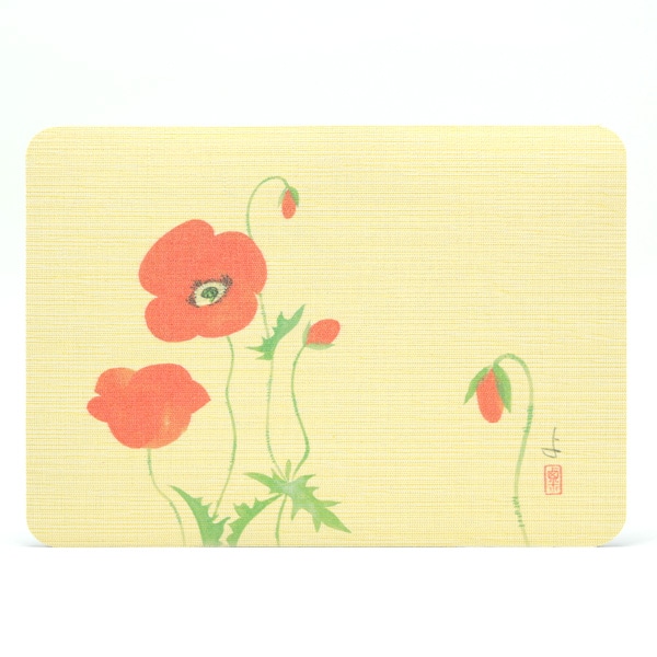 【ネコポス便可】新感覚。ふすま地を使ったマウスパッド〈基本柄〉1101 ひなげし