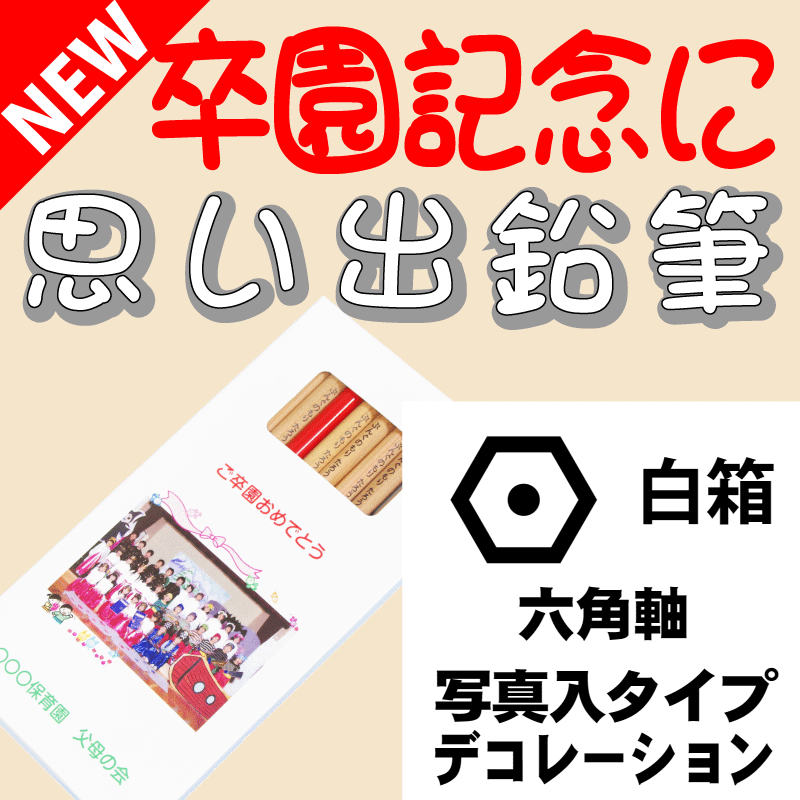 こんな鉛筆が欲しかった　思い出鉛筆　六角軸・写真入りタイプ・デコレーション付 卒園記念品 卒業記念品 名入れ 文具の森オリジナル プレゼント ギフト