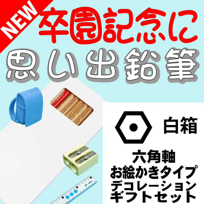 こんな鉛筆が欲しかった　思い出鉛筆　六角軸・お絵かきタイプ・デコレーション付き・ギフトセット 卒園記念品 卒業記念品 名入れ 文具の森オリジナル プレゼント ギフト