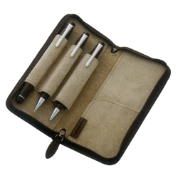 パイロット ペンサンブル ファスナーペンケース ダークブラウン キップレザーとビッグスウェード仕上げ プレゼント お祝い 父の日 ギフト