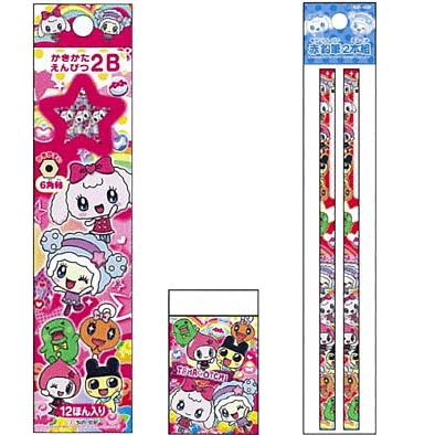 ☆2013年新入学アイテム☆　【名入れ無料】　キャラクターの書き心地　たまごっち!　鉛筆3点ギフトセット