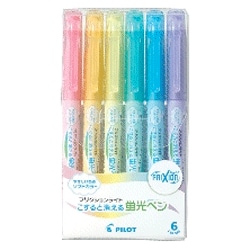 パイロット フリクションライト ソフトカラー 6色セット 消せる蛍光ペン マーカー 便利 試験勉強 記念品 ノベルティ