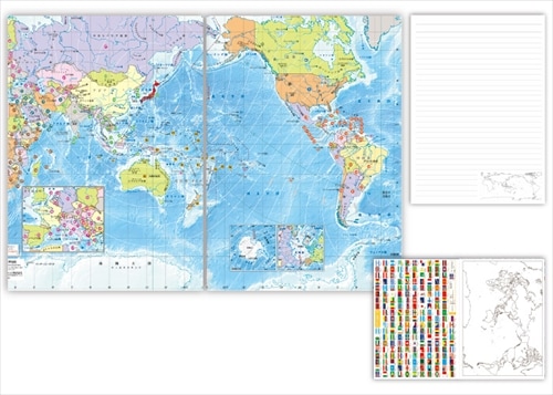 表に世界地図 裏に国旗一覧と世界の白地図を掲載 東京カートグラフィック 7mm罫線b5ノート 世界地図 すべての商品 文房具を贈り物に 文具の森 大人の文具ギフト館