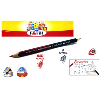 トルコの筆記具メーカー「PENSAN」☆ 日本にはない世界でも珍しい赤・黒の2色仕様に持ちやすい太軸三角軸 赤・黒ダブルペンシル